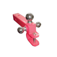 Chrome Tri-Ball Trailer Hitch Mount with U Clevis Hook